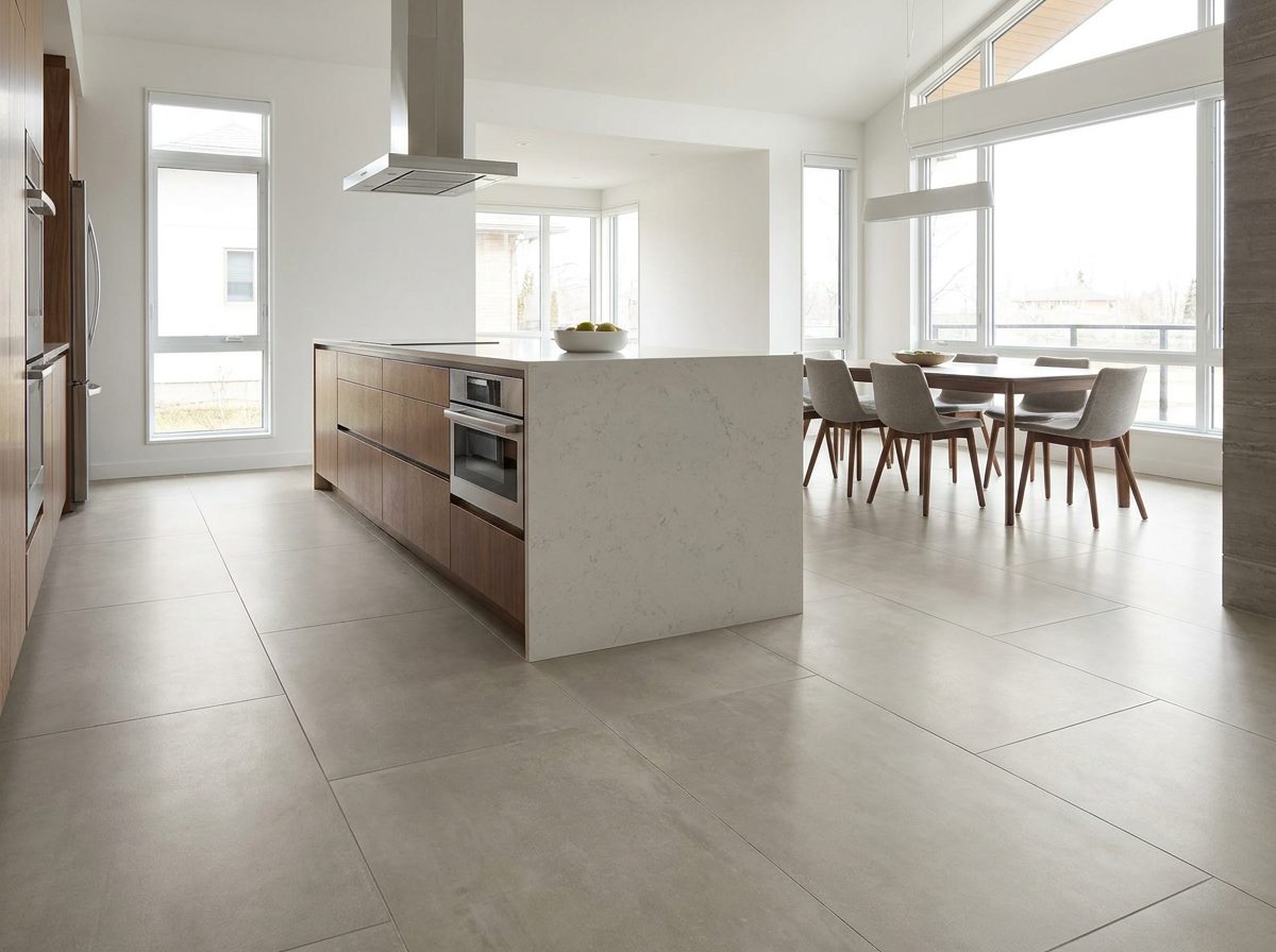 Porcelain tile floor